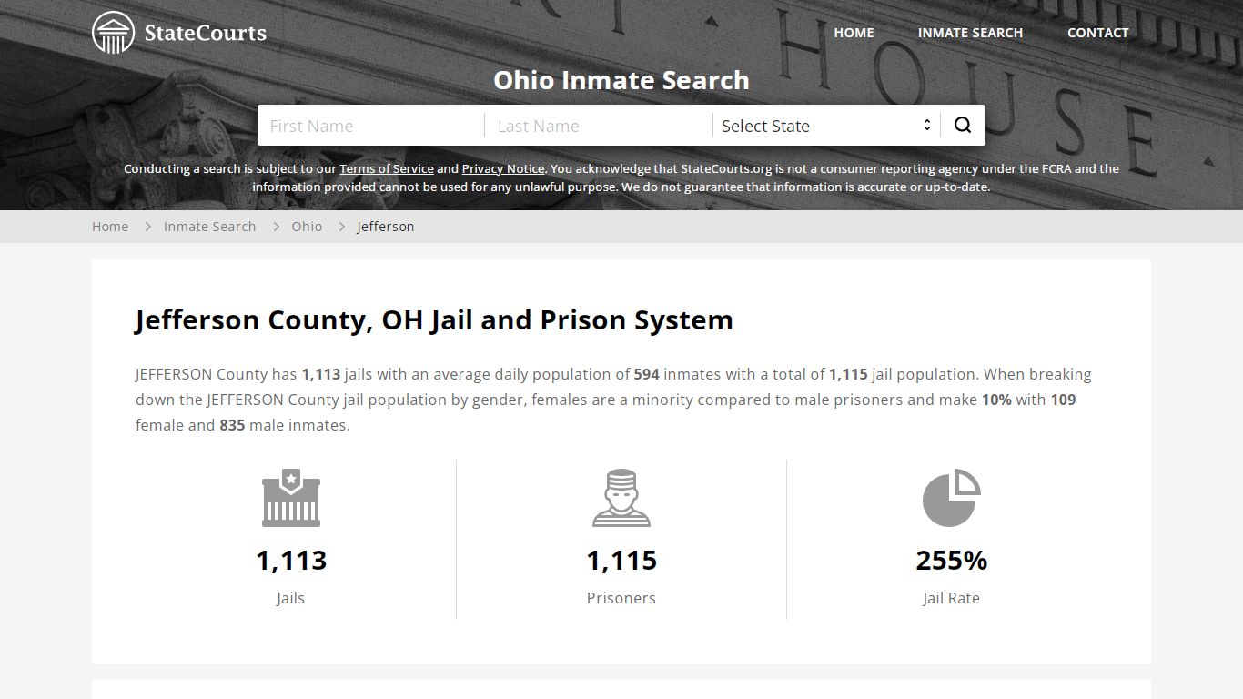 Jefferson County, OH Inmate Search - StateCourts